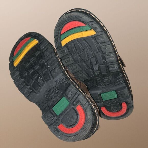 Toddler Buster Brown Hook & Loop Brown Leather Casual Loafer Shoes Size 9 - Picture 7 of 7